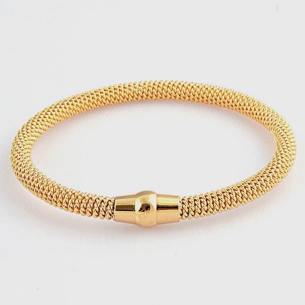 Bracelet mode femmes hommes couleur magnétique or Rose acier inoxydable rond torsadé fil manchette fermoir Bracelets bijoux