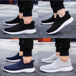 Mode femmes hommes chaussures de course noir blanc bleu marine sans lacets baskets pour hommes sans lacet baskets de sport marque maison fabriquée en Chine