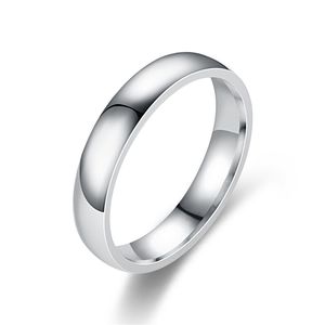 Mode femmes hommes bague 4mm en acier inoxydable pour bijoux hommes bagues argent or noir saint valentin Couple couleur en gros