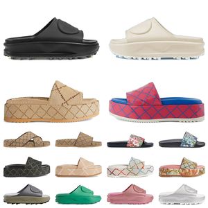 Luxe Mode Canvas Slides Sandalen Beroemde Ontwerper Dames Heren Platform Slippers Loafers Strand Schoenen Zachte Cloud Sandale Plate-forme Rubber Sliders Platte Slippers