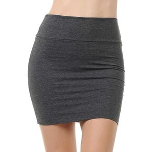 Mode femmes Mini jupe été taille haute solide grande taille élastique jupe crayon femmes classique Simple Sexy jupes courtes #1125