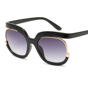 Mode femmes lunettes de soleil modernes personnalité lunettes de soleil lunettes Anti-UV surdimensionné cadre lunettes Adumbral lunettes lunettes A ++