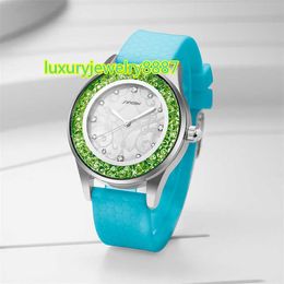 Mode femmes Moissanite nouvelle montre-bracelet à Quartz marque de luxe S9552L faux diamant dames montre en silicone