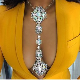 Mode Vrouwen Ketting Bodychain Sieraden Luxe Crystal Rhinestone Flower Belly Body Gold Chain Summer Beach Sieraden Accessoires