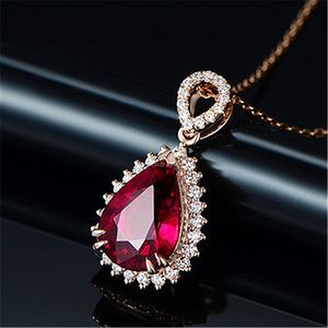 Mode femmes diamant goutte d'eau collier chaînes en or Rose femme colliers en cristal bijoux cadeau volonté et sable