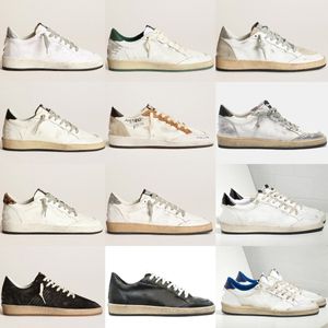 Mode Femmes Nouvelle Version Ball Star Baskets En Cuir Doré En Daim Paillettes Léopard Casual À Lacets Super Star Classique Do-old Dirty Tennis Hommes Chaussures