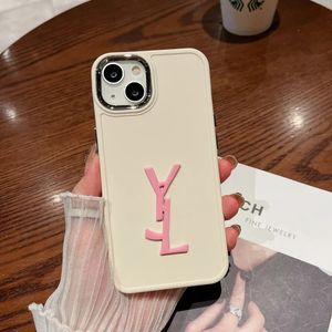 Fashion Women Phone Cases voor iPhone 14 13 Promax 12 Pro 11 XS XR XSMax Designer Siliconen telefoons Cover Pink Letter iPhone Case