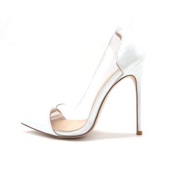 Envío gratis moda mujer bombas sexy dama blanco charol pvc punta punta novia boda zapatos tacones altos foto real 12 cm 10 cm