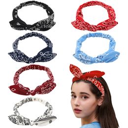 Fashion Women Ribbon Floral Headband Hair Accessories Leopard Cross Knooped Bow Hair Band Girls Hoofdress Ladies Hoop Headwar 1619