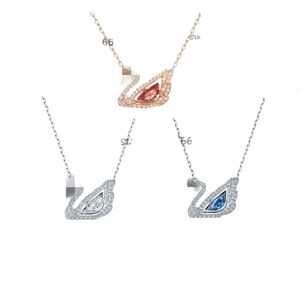 Mode Dames kloppend hart diamanten hanger 14K gouden zwaan Designer ketting INS stijl ketting Emotioneel geschenk Sieraden voor vrouwen die hun liefde uiten