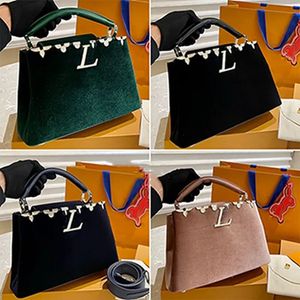 Fashion Women's Capucines Luxury Designer Handbag Hands Fabric de haute qualité amovible Wide Sprpe Taille 27 * 18cm