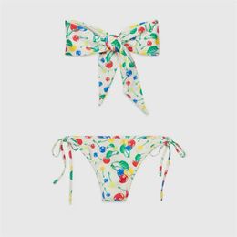 Mode damesontwerper high-end push-up bikini letterprint sexy bandeaus badmode strandpak