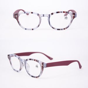 Diseñador de moda para mujer Gafas de lectura Azul Rosa en alta calidad con estuche y paño Descuento Oval Lady's Optical Frame glass