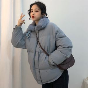 Mode-Femmes Down Parkas Femmes Veste d'hiver Casual Mode Col De Fourrure Debout Vêtements Chauds Lâche Épaissir Doudoune Femme