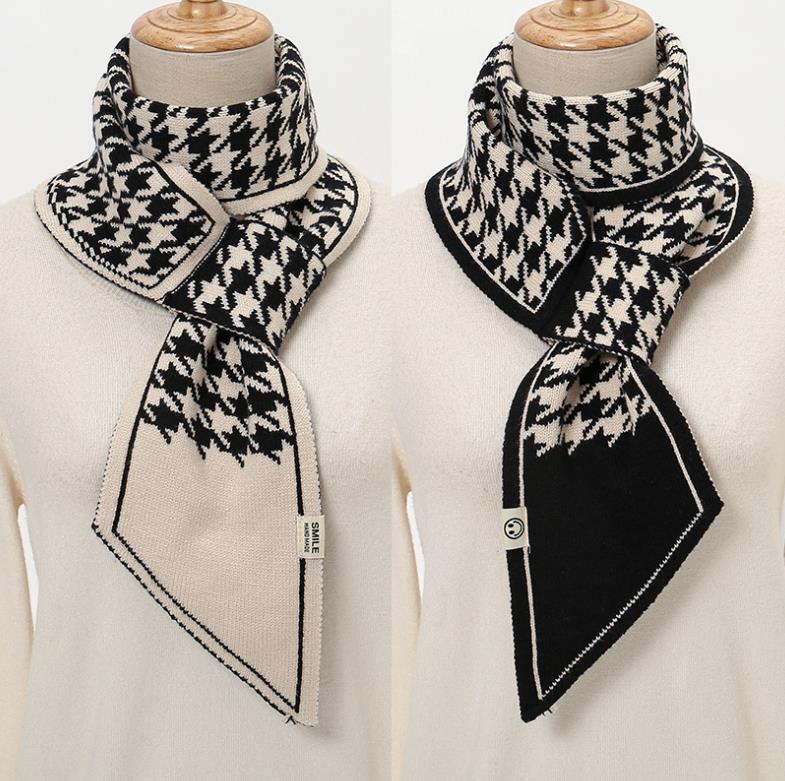 Модный женский осенне-зимний вязаный шарф, толстые классические клетчатые шарфы, теплые мягкие двусторонние шарфы