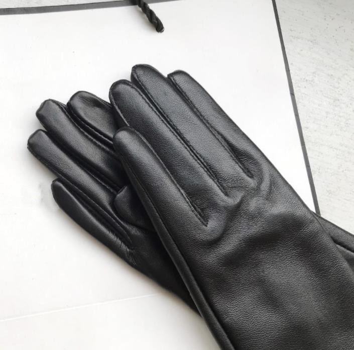 Fashion- Women's Gloves Genuine Leather Winter Warm Fluff Woman Soft Female Fur Lining High-quality Mittens