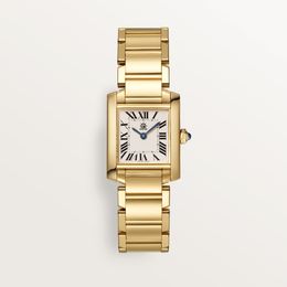 Mode dameskwarts Kijk Silver Gold Dress Watch Women's Square All-S-roestvrij staal