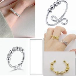 Mode femmes bague en acier inoxydable pour bijoux titane femmes perle anneaux argent or couleur réglable en gros