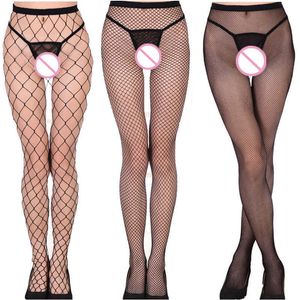 Mode femmes Sexy Net résille corps bas résille motif collants fête collants élastiques Eggings bas haute qualité X0521