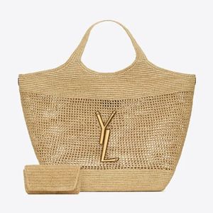 Mode dames stro weven raffia's grote bakken strandzakken top designer heren handtassen icare max portemonnees schoudertassen luxurys heren reisduffel crossbody clutch tassen