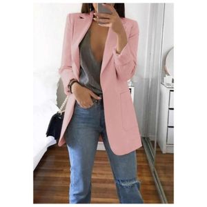 Chaqueta de traje de mujer de moda talla grande Slim Fit Oficina mujer manga larga Top Color sólido abrigo barato al por mayor envío gratis nuevo