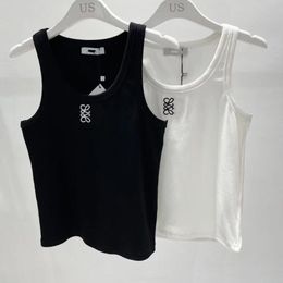 Fashion's Summer de mujeres New Loe Black White Color Bordado psicodélico Camiseta de diseño de cartas para hombres y mujeres.