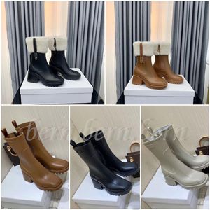 Bottes de pluie à talons épais pour femmes, avec/sans fourrure, à la mode, EU35-40