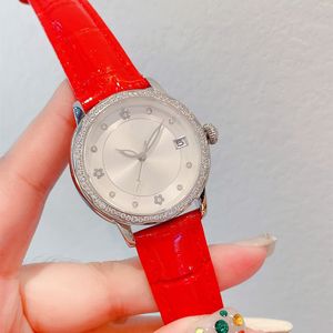 Fashion Women's Watch 35mm316 roestvrijstalen kast lederen band mechanische beweging saffier kristallen spiegel anti-scrating waterdichte diamant designer horloges