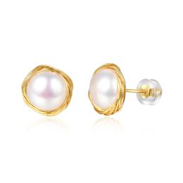 Boucles d'oreilles en perles d'aiguille Sterling S925, nouveau Style de mode pour femmes, plaqué or 18 carats, bijoux en gros