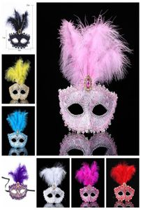 Fashion Women Sexy Feather Mask Christmas Hallowmas Mask Mask Venetian Masquerade Dance Party Masques de vacances avec des plumes DBC3503069