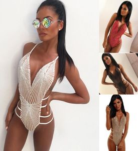 Mode Vrouwen Sexy Badpak Pailletten Strappy Backless Push Up Dames Bikini Badmode Badpak Een Stuk Monokini Vrouwelijke Bikini6686828