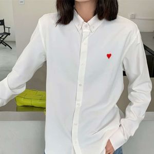 Fashion dames shirt ontwerper jas love heart borduurbrief patroon shirts casual revers blouse lange mouw blouse