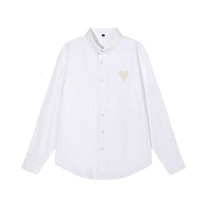 Mode Dames Shirt Designer Shirts Heren Dames Letters Hartborduurwerk Grafisch vest met lange mouwen Casual losse effen kleurknopenjas