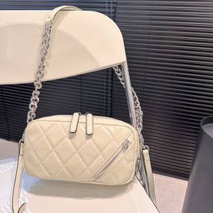 Mode Femmes Sac à bandoulière Chaîne de luxe Hommes Satchel Sac matelassé Véritable Cuir Hobo Vintage Externe Diagonal Zipper Designer Sac à main Classique Diamant Treillis