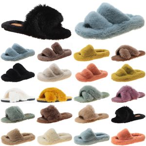 Mode Vrouwen Slides Slippers Womens Comfortabele Loafer Zwart Geel Slide Slipper Platte Slippers Maat 35-40 Color24