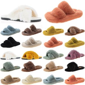 Mode Vrouwen Slides Slippers Womens Comfortabele Loafer Zwart Geel Slide Slipper Platte Slippers Maat 35-40 Color3
