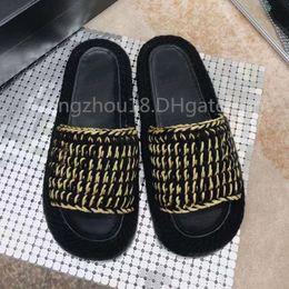 Mode dames slippers vlecht schoenen zomer sexy gebreide weven weven huis buitenschoenen fb871