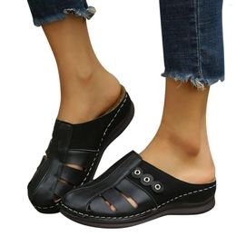 Fashion Women Solid S Sandals de verano Color Heel Grueso Suele Redondo Hollow Hollow Breatable 603 Sandalia Fahion Olid Ole Andal 352