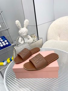 Fashion Women Summer Sandals Gilda Glass Flats Slitres Pool Pool Fun Slids Italie Originals Brown Blanc Blanc Black Le cuir de tissage Créateur Office Box Box Eu 35-43