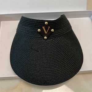 Moda mujer visera diseñador viseras sombrero casquette marca de lujo sombrero para el sol hombres hierba trenza Sunbonnet al aire libre casual gorra ajustable sombrero de paja