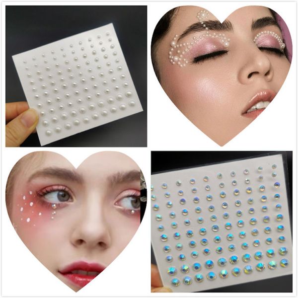 Moda mujer tatuaje diamante delineador de ojos sombra de ojos DIY cara pegatina joya ojos maquillaje cristal ojo pegatinas