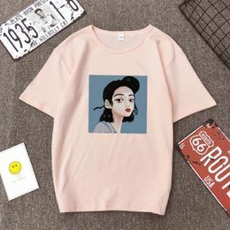 Fashion-Women Tops Slim Fit T-shirt Femme Nieuwe Stijl Dames T-shirt Lente Zomer Mode Print Korte Mouw O hals Katoen Spandex