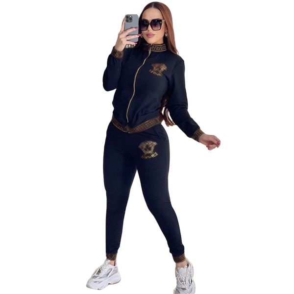 Mode Femmes Survêtements Tenues de sport Sweats à capuche et pantalons pour femmes Designer Varsity Baseball Vestes Pantalons de survêtement Costumes Deux pièces Ensemble assorti