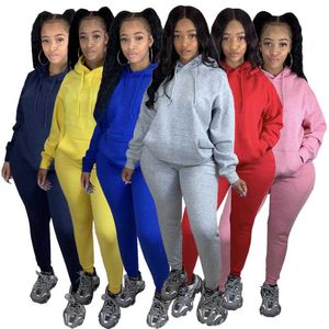 Mode Femmes Deux Pièces Ensemble Sweats À Capuche Crayon Jogger Pantalon De Survêtement Costume Survêtement Fitness Tenue Assortie Ensemble Plus Taille Y0625