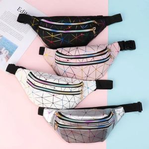 Mode Vrouwen Taille Packs Fanny Pack Pouch Hip Purse Satchel Laser Riem Tassen Geometrische Patronen Portemonnee 240125