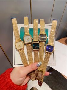 Mode dameshorloge voor dames Designer horloge Vierkant quartz horloge Roestvrij stalen vouwgesp dames gouden horloges Montre de Luxe Designer polshorloges