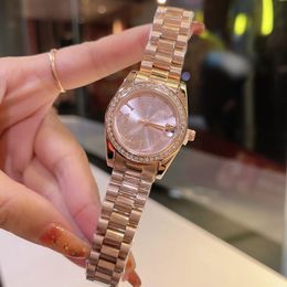 Fashion Women regarde les montres de bracelet de marque Top Brand Diamond Luxury Watch en acier inoxydable pour les dame Girls Christmas Cadeaux Mère Valentin de la Saint-Valentin Montre de