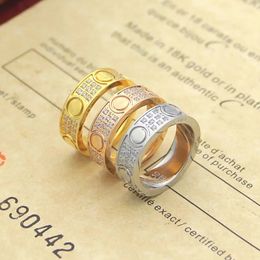 Anillos de boda de moda para mujer, joyería de acero de titanio 316L de alta calidad, anillos de diamantes de amor nuevos europeos