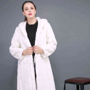 Mode Femmes Blanc Faux Manteau De Fourrure De Lapin Chaud Faux Long Trench Hiver Femme Manteaux Plus La Taille 3XL 211207