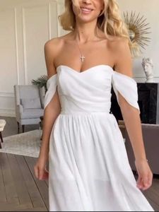 Mode vrouwen witte mouwloze dames zomerjurk elegant lange casual kledingvestidos